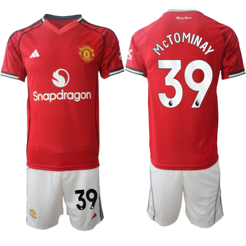 Men 2025-2026 Club Manchester United home Red #39 Soccer Jersey